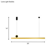 Decorbites gold bar pendant led ceiling light fixture with black spherical accents featuring gear color temperature