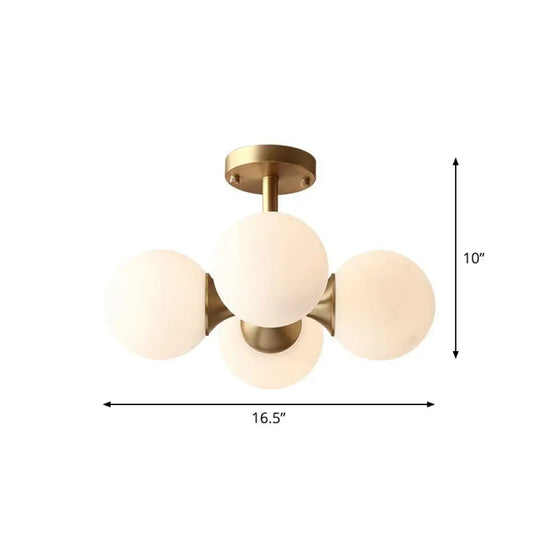 DecorBites™ DecorBites™ Minimalist Gold Ceiling Light with Opal Glass Shade - Ideal for Bedroom Design