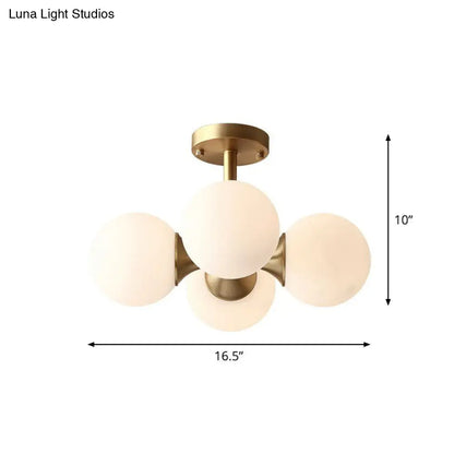 ديكوربايتس™ مصباح سقف ذهبي بسيط من ديكوربايتس™ مع غطاء زجاجي أوبال - مثالي لتصميم غرفة النوم