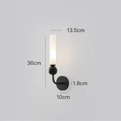 Black wrought iron wall lamp with frosted glass candle shade for decorbites copper wine corridor bedroom sconce