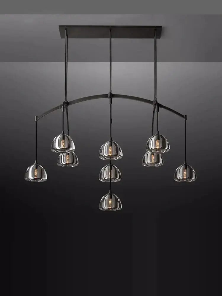 Minimalist black metal chandelier with clear glass globe shades for dining room crystal chandelier lighting decorbites k9 crystal