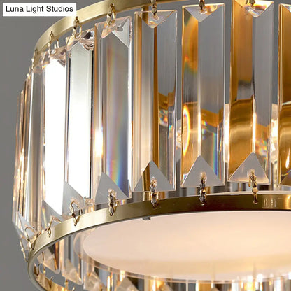 ديكوربايتس™ ديكوربايتس™ مصباح سقف كريستالي ذهبي بسيط مثبت على السقف: إضاءة شبه مستوية دائرية ثلاثية المنشور