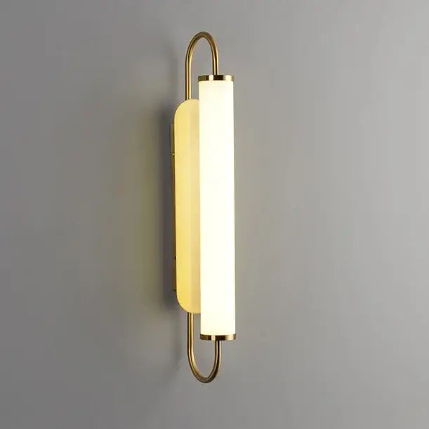 Minimalist gold elegant wall sconce with brass finish and frosted glass diffuser for bedroom decorbites elegant wall decor