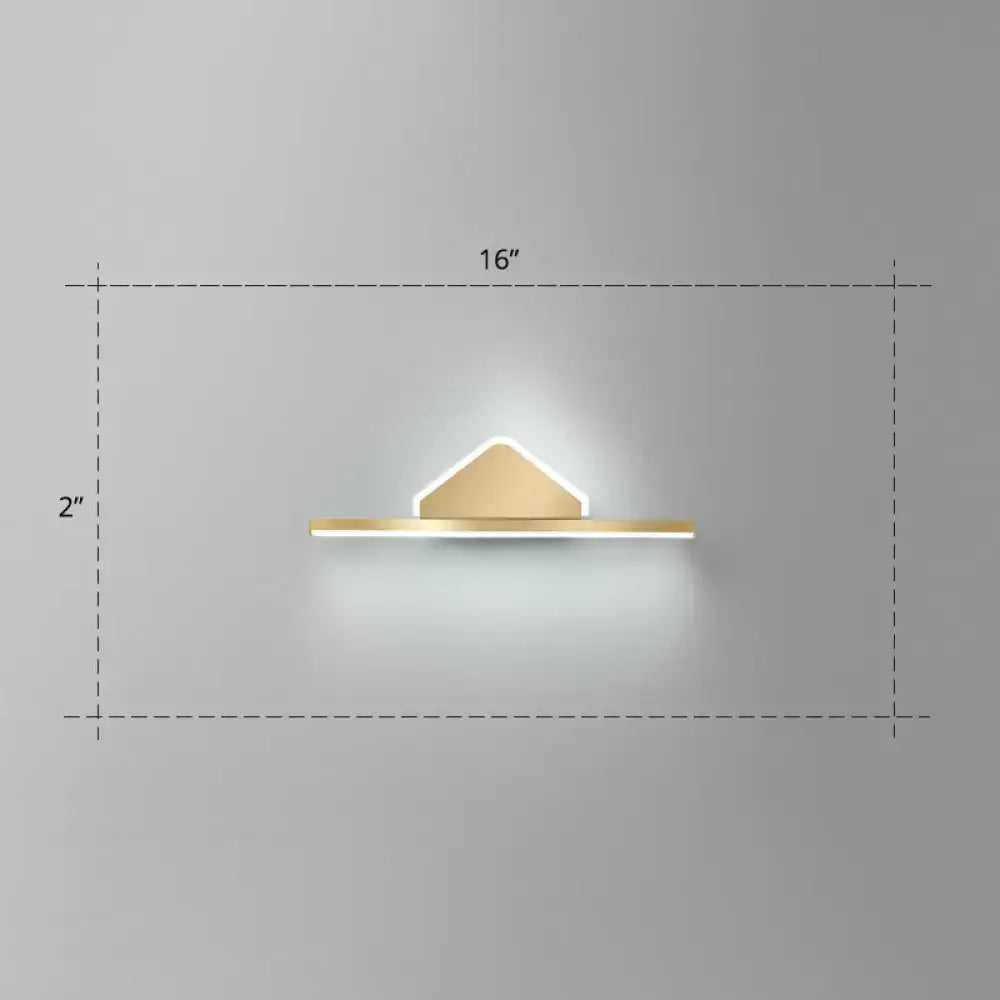 Minimalist gold finish led vanity light with sleek triangular acrylic linear led design for bathroom walls