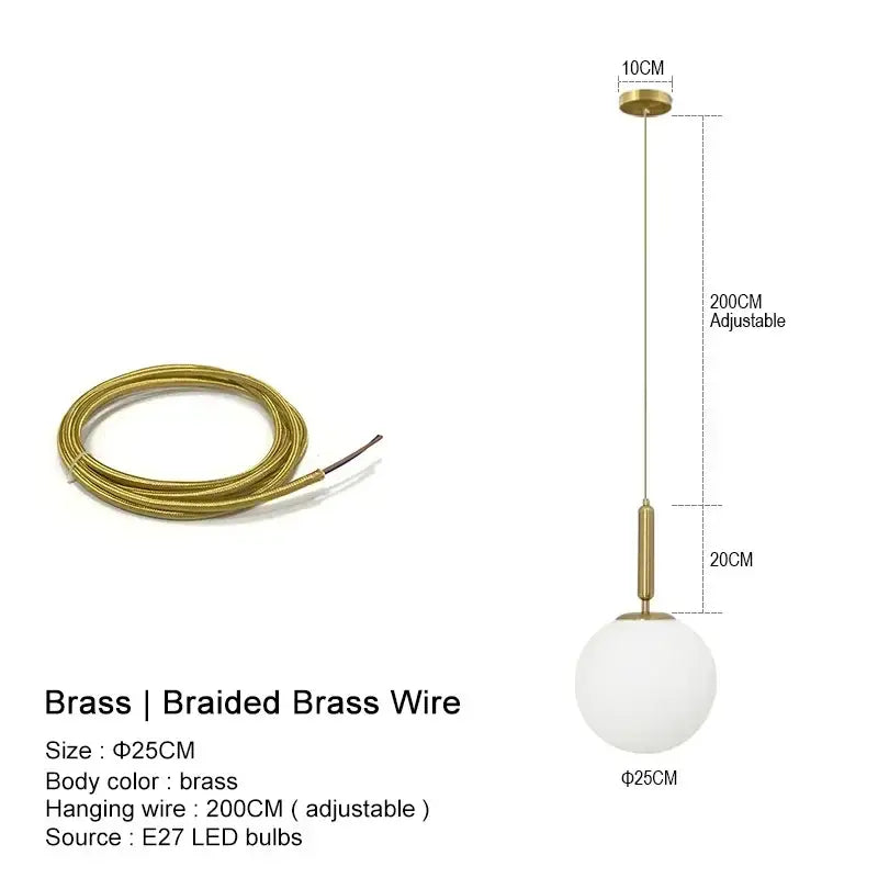 Minimalist gold glass ball led pendant chandelier with gold-toned spherical light and adjustable brass wire for kitchen island decorbites glass ball pendant chandelier