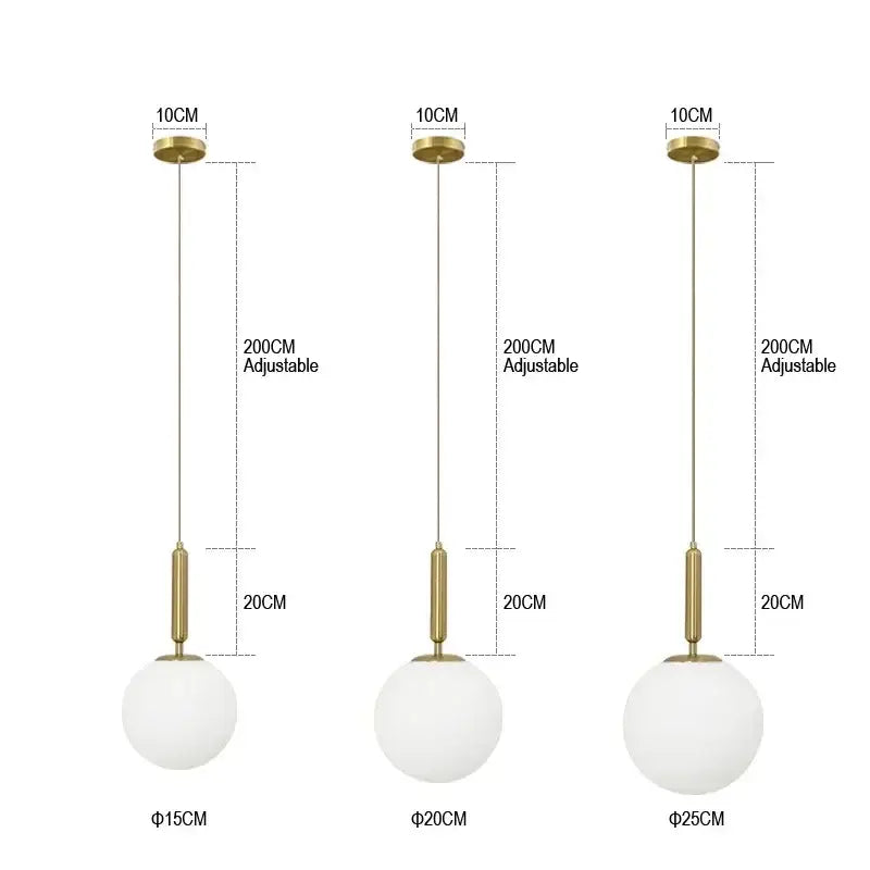 Minimalist gold glass ball led pendant chandelier with frosted glass globes and brass hardware for kitchen island decorbites glass ball