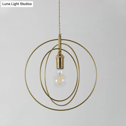 Minimalist Gold Hanging Pendant Lamp Fixture with 1 Light for Living Room