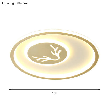 DecorBites™ DecorBites™ Minimalist Gold LED Ceiling Lamp with Acrylic Antlers - Perfect for Bedrooms