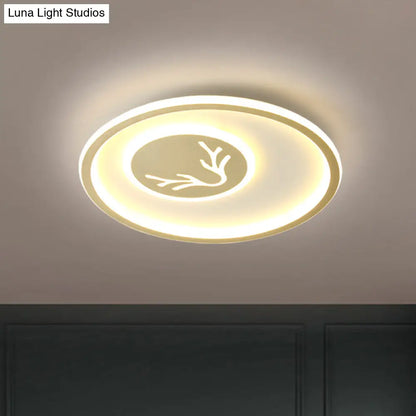 DecorBites™ DecorBites™ Minimalist Gold LED Ceiling Lamp with Acrylic Antlers - Perfect for Bedrooms