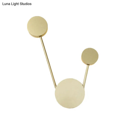 DecorBites™ DecorBites™ Minimalist Gold LED Corridor Wall Sconce with Round Metal Shade