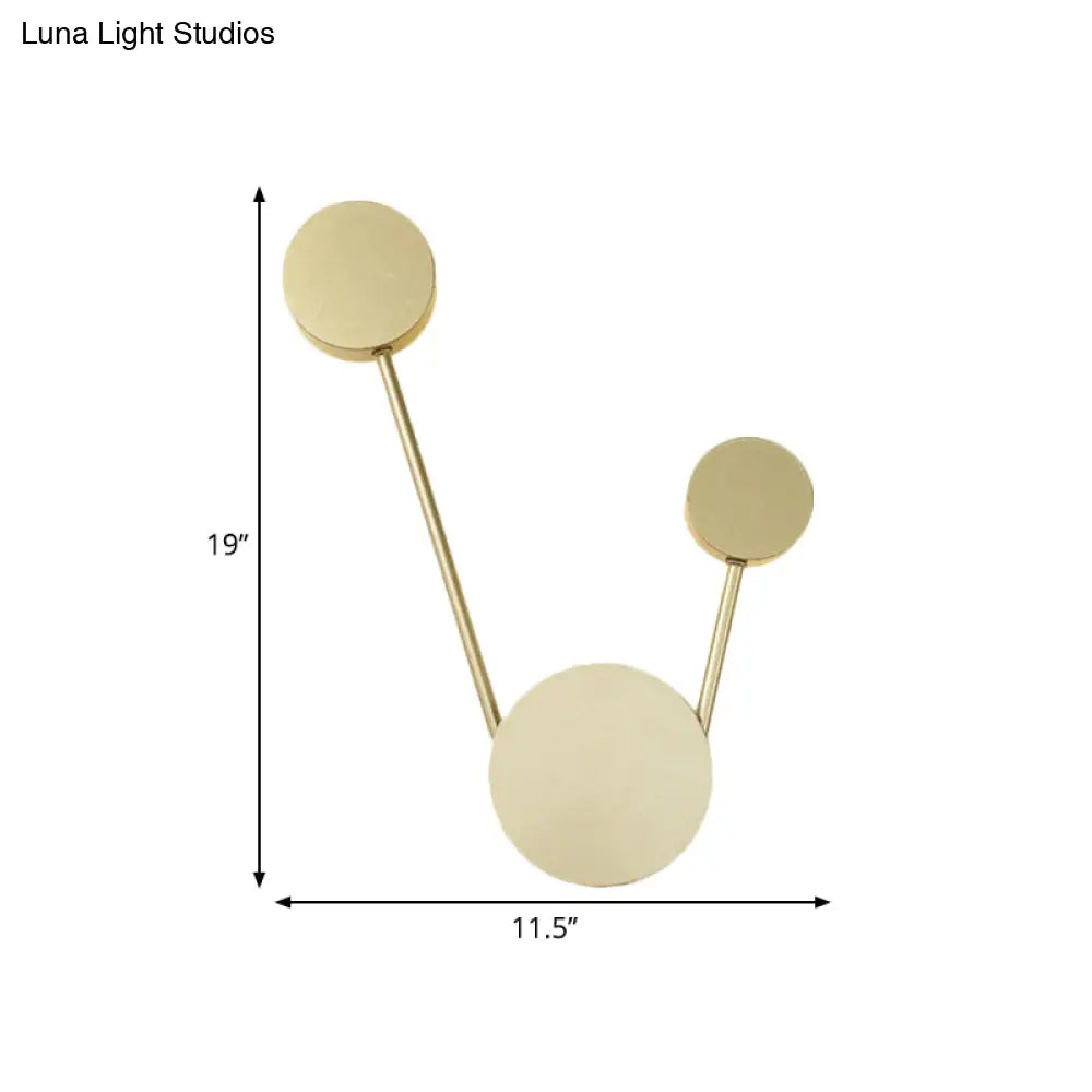 DecorBites™ DecorBites™ Minimalist Gold LED Corridor Wall Sconce with Round Metal Shade
