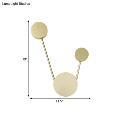 DecorBites™ DecorBites™ Minimalist Gold LED Corridor Wall Sconce with Round Metal Shade
