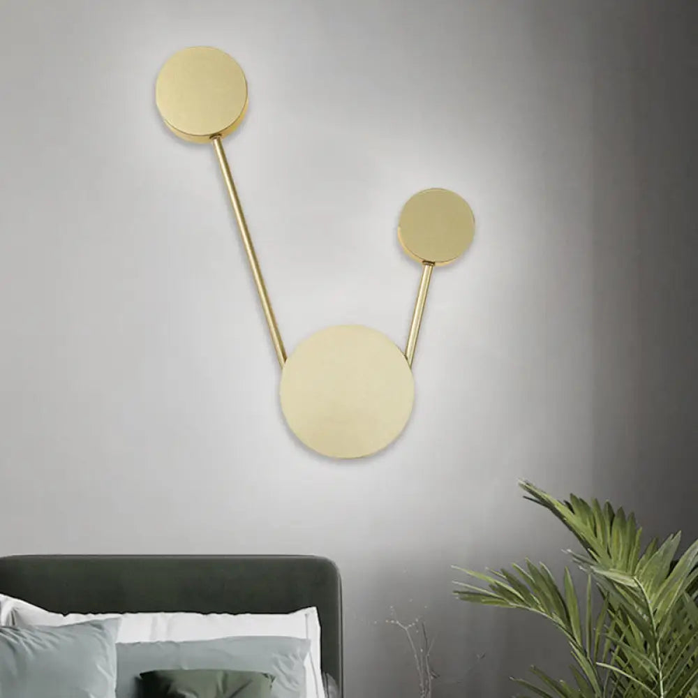 DecorBites™ DecorBites™ Minimalist Gold LED Corridor Wall Sconce with Round Metal Shade