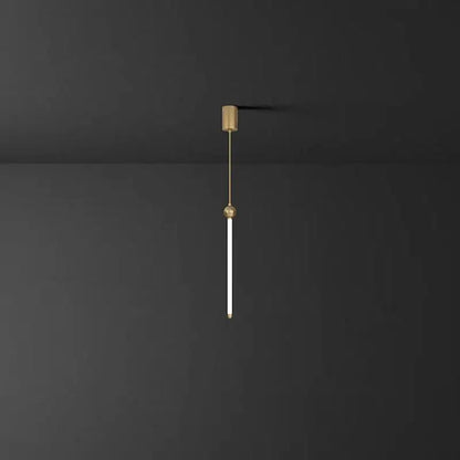 Minimalist gold led strip pendant light with brass mount and frosted glass tube for dining room decorbites led strip