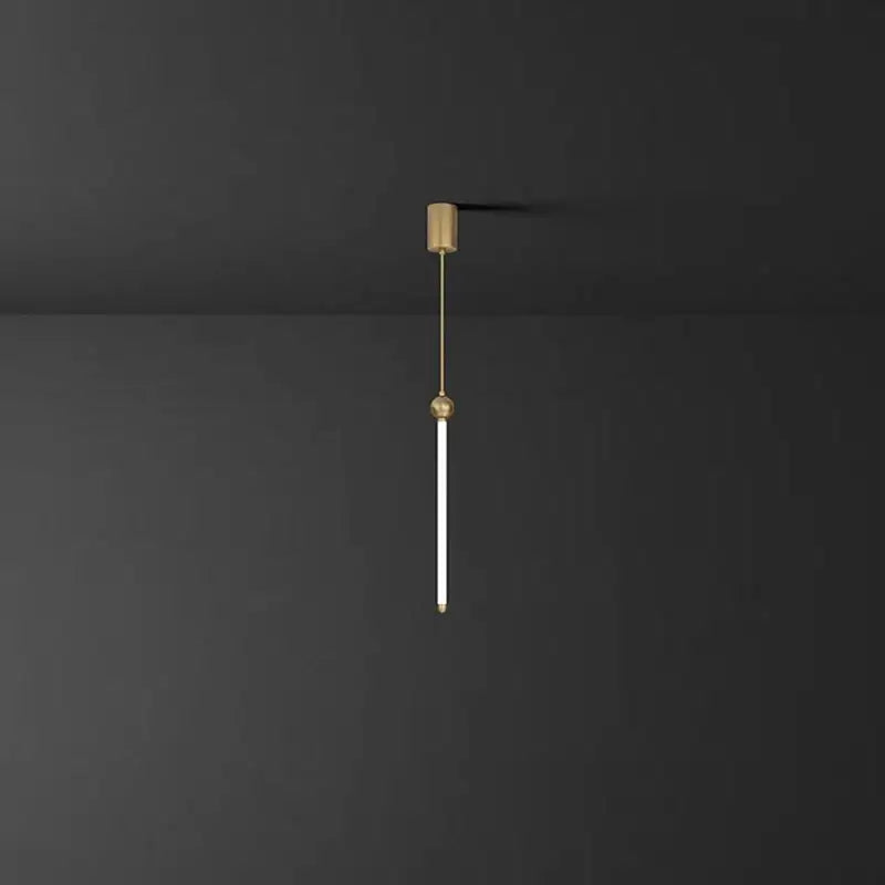 Minimalist gold led strip pendant light with brass mount and frosted glass tube for dining room decorbites led strip