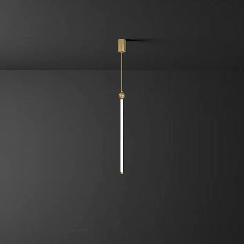 Minimalist gold led strip pendant light with brass rod and frosted glass tube for dining room decorbites led strip