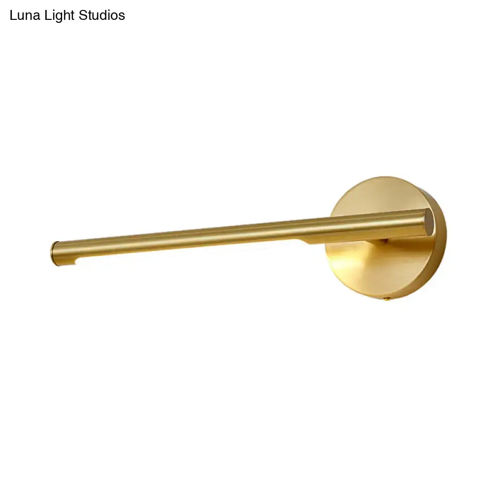 Minimalist gold wall light bedroom sconce with acrylic diffuser and gold-finished wall-mounted toilet paper holder