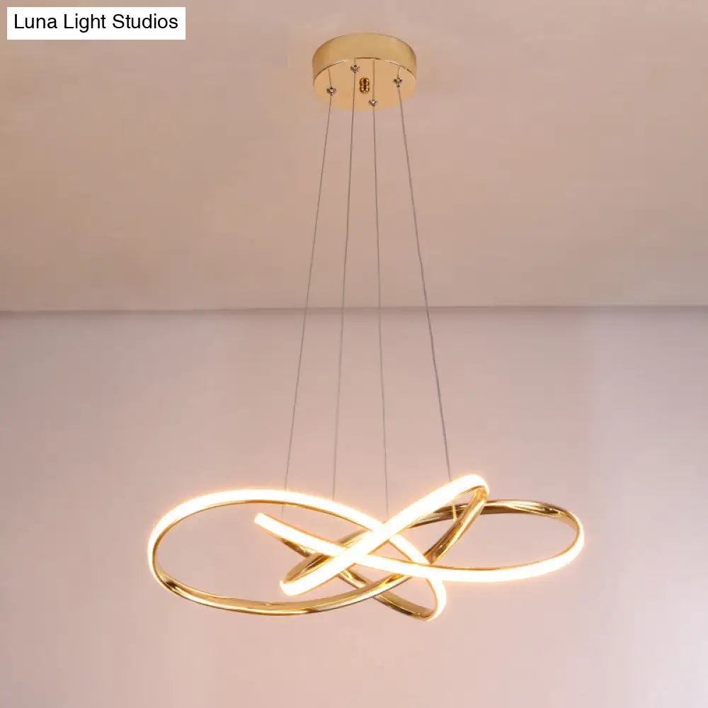 Minimalist Gold-Plated Pendant Chandelier with LED Suspension Light for Restaurants