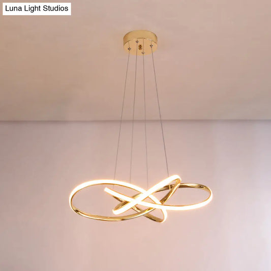 Minimalist Gold-Plated Pendant Chandelier with LED Suspension Light for Restaurants