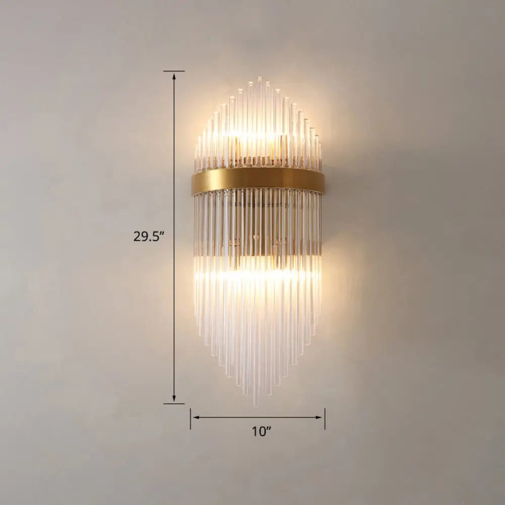DecorBites™ DecorBites™ Minimalist Gold Rhombus Wall Sconce with Glass Rod Lighting