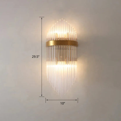 DecorBites™ DecorBites™ Minimalist Gold Rhombus Wall Sconce with Glass Rod Lighting
