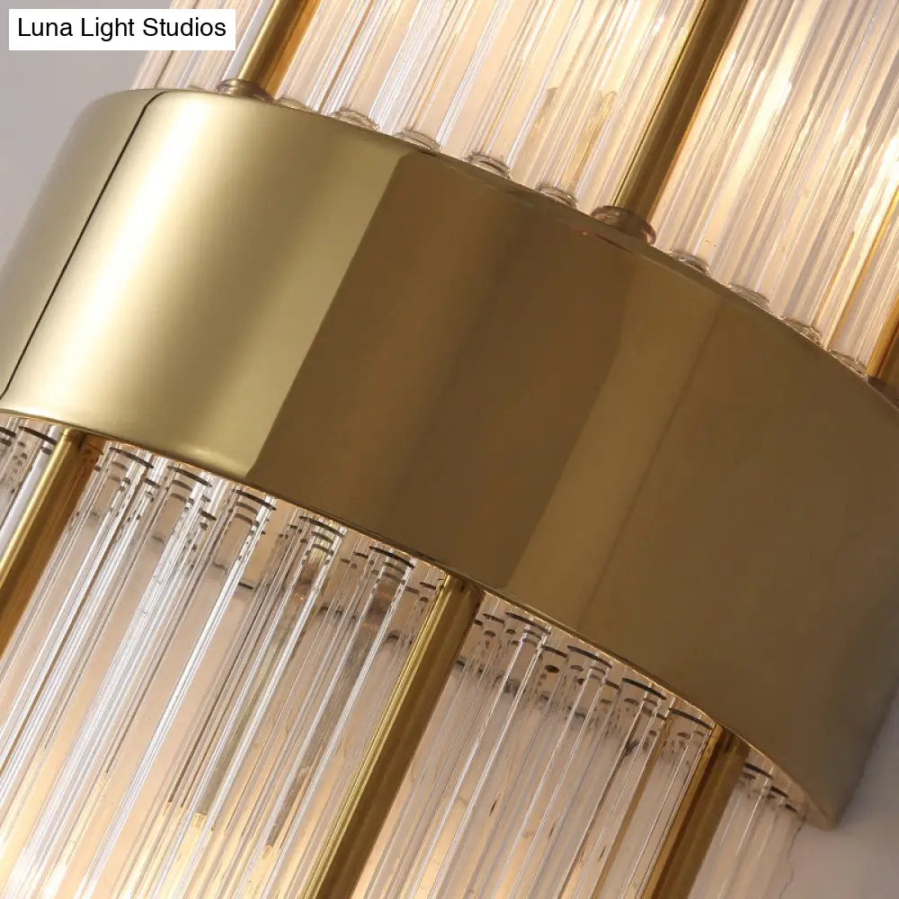 DecorBites™ DecorBites™ Minimalist Gold Rhombus Wall Sconce with Glass Rod Lighting