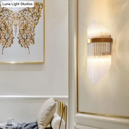 DecorBites™ DecorBites™ Minimalist Gold Rhombus Wall Sconce with Glass Rod Lighting