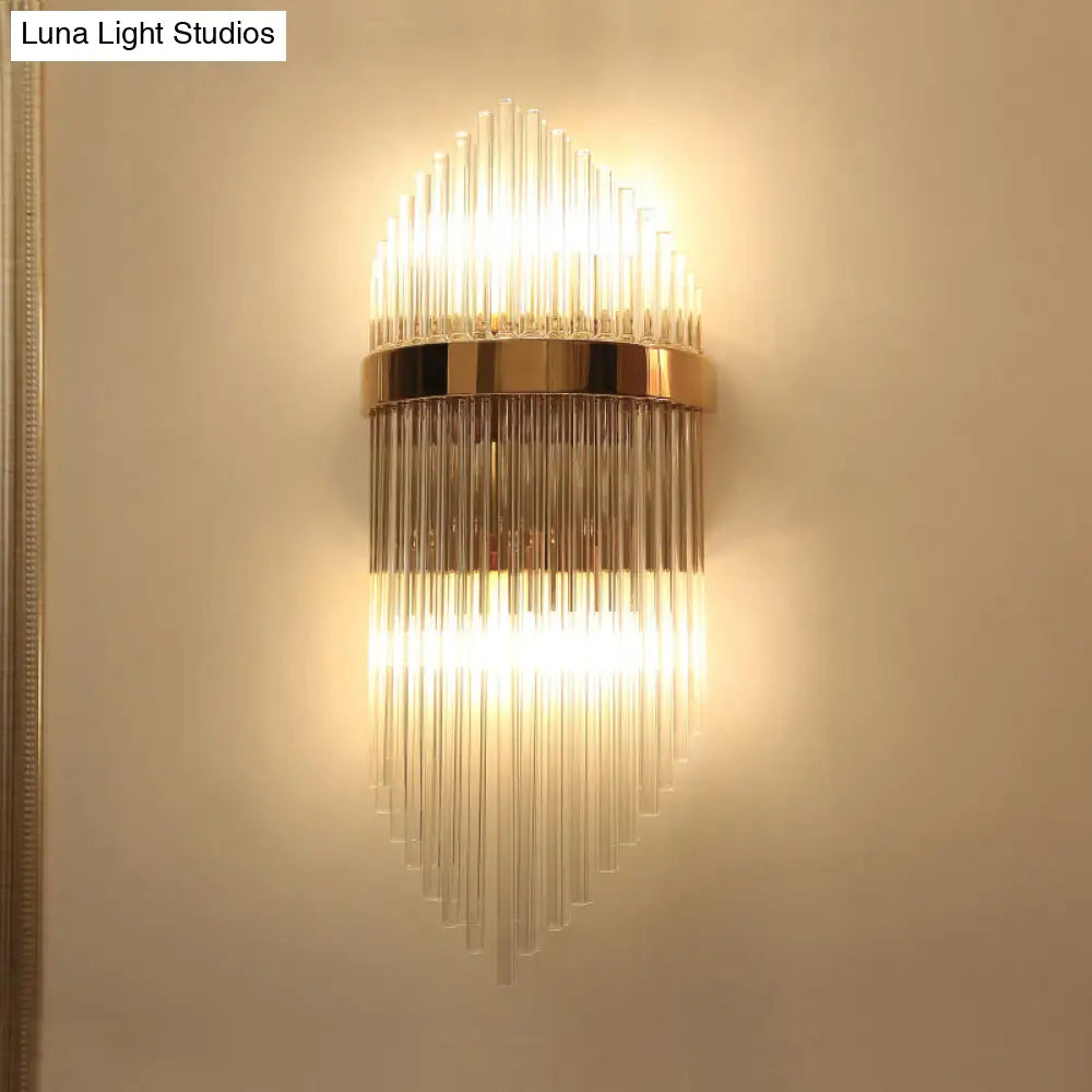 DecorBites™ DecorBites™ Minimalist Gold Rhombus Wall Sconce with Glass Rod Lighting