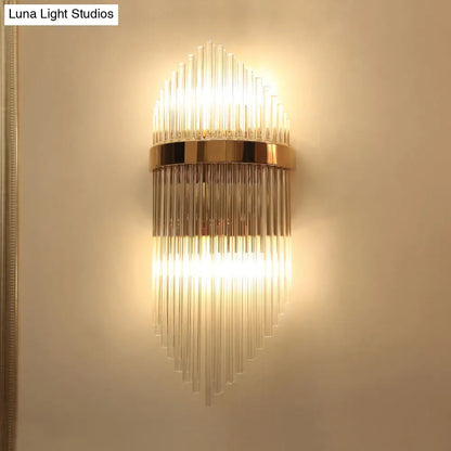 DecorBites™ DecorBites™ Minimalist Gold Rhombus Wall Sconce with Glass Rod Lighting
