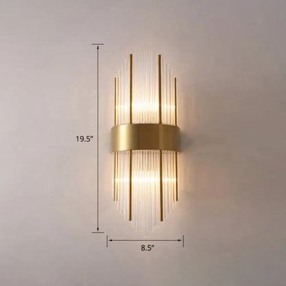 DecorBites™ DecorBites™ Minimalist Gold Rhombus Wall Sconce with Glass Rod Lighting