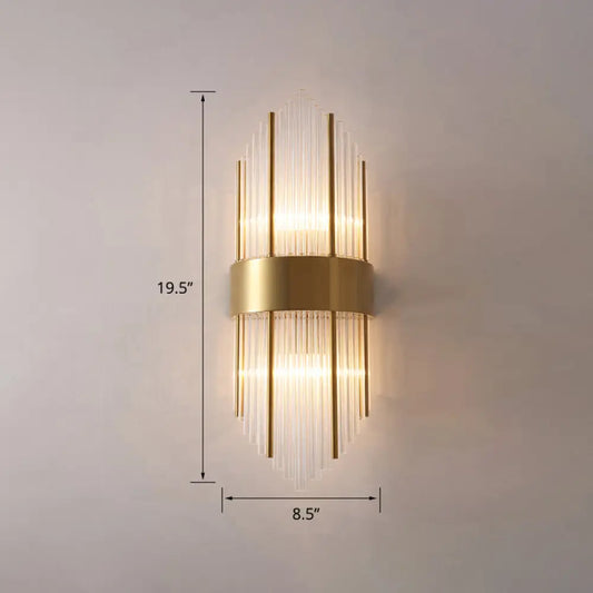 DecorBites™ DecorBites™ Minimalist Gold Rhombus Wall Sconce with Glass Rod Lighting