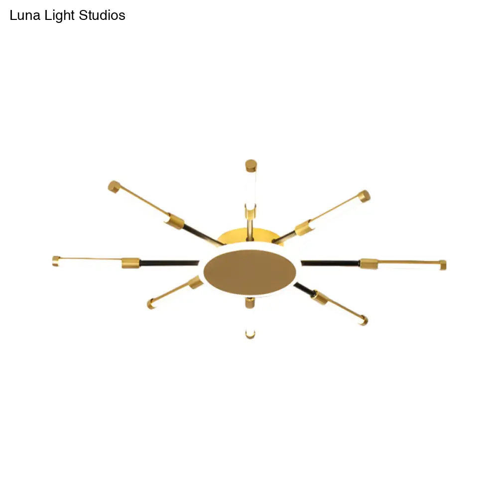 DecorBites™ DecorBites™ Minimalist Gold Sputnik Semi Mount LED Ceiling Lamp, Warm/White Light, 23.5"/39" Width
