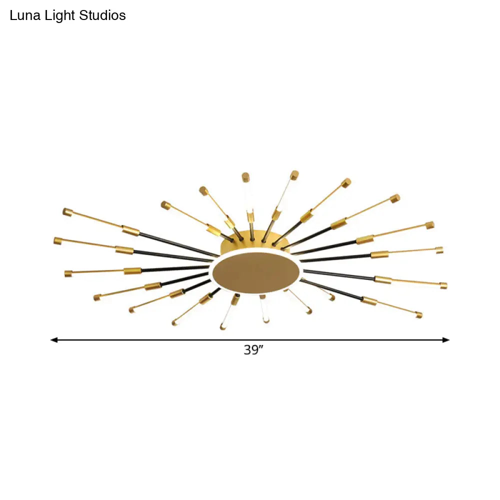 DecorBites™ DecorBites™ Minimalist Gold Sputnik Semi Mount LED Ceiling Lamp, Warm/White Light, 23.5"/39" Width
