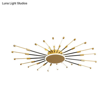 DecorBites™ DecorBites™ Minimalist Gold Sputnik Semi Mount LED Ceiling Lamp, Warm/White Light, 23.5"/39" Width