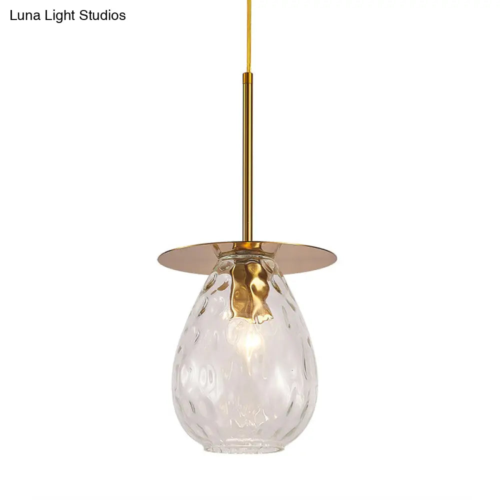 Minimalist Gold Teardrop Glass Suspension Lamp - Perfect for Restaurants