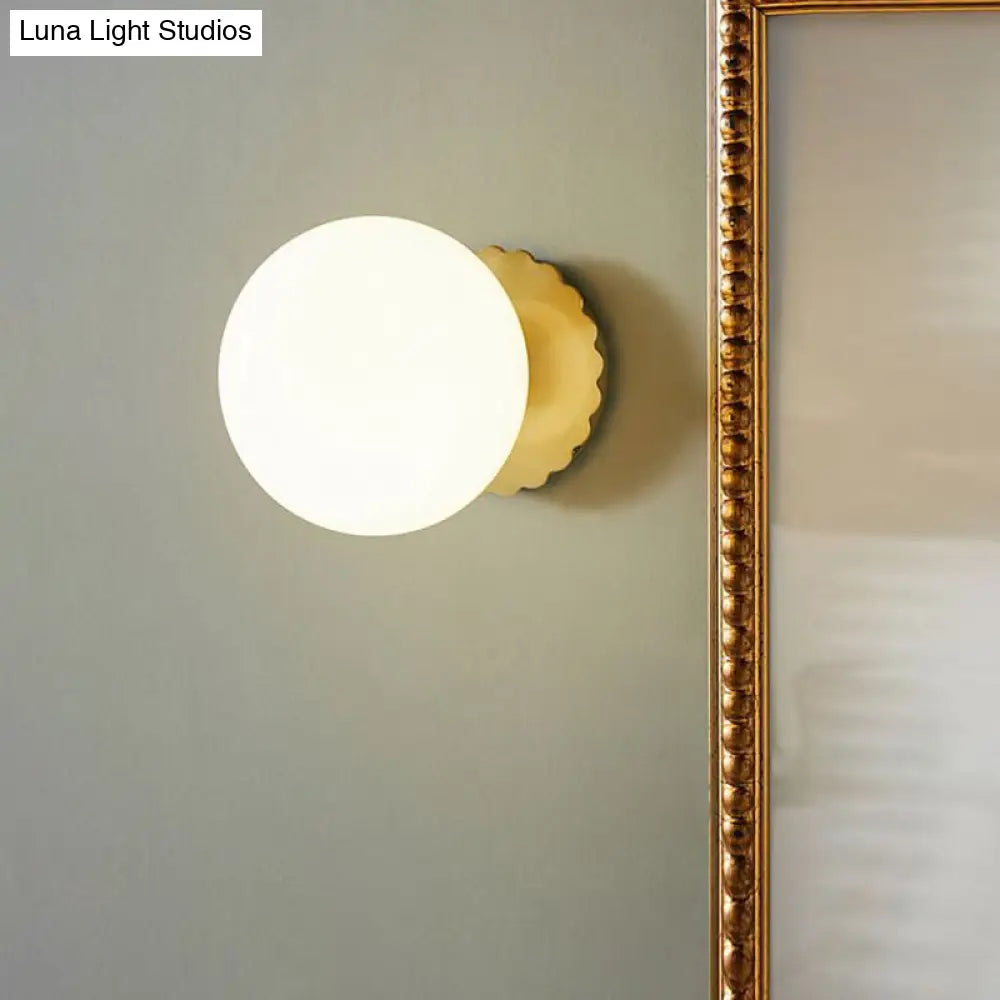 DecorBites™ DecorBites™ Minimalist Gold Wall Lamp with Glass Orb Shade - Perfect for Living Room
