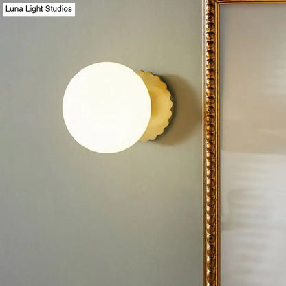 DecorBites™ DecorBites™ Minimalist Gold Wall Lamp with Glass Orb Shade - Perfect for Living Room