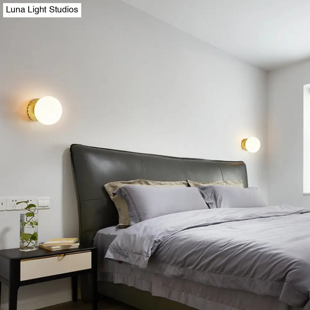 DecorBites™ DecorBites™ Minimalist Gold Wall Lamp with Glass Orb Shade - Perfect for Living Room