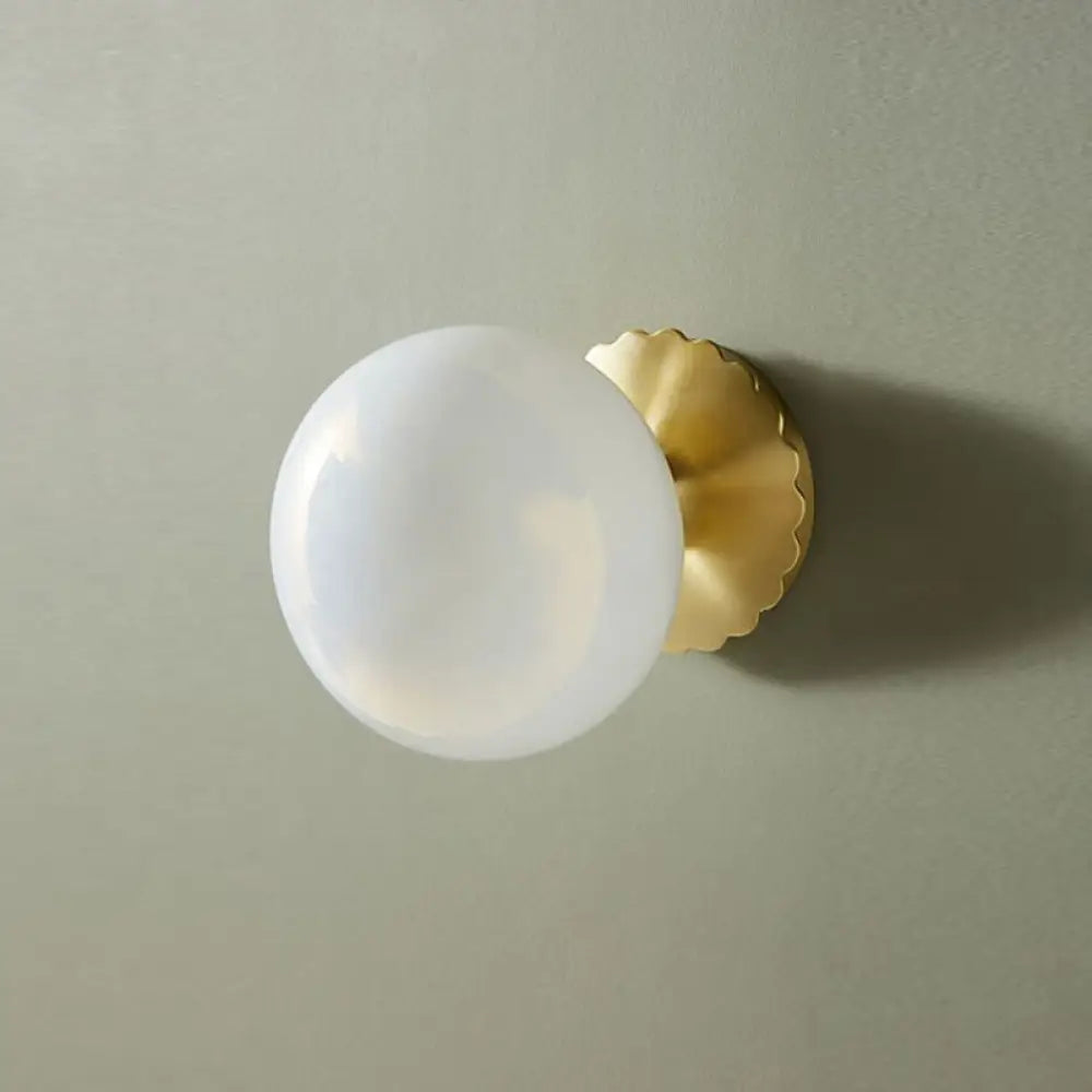 DecorBites™ DecorBites™ Minimalist Gold Wall Lamp with Glass Orb Shade - Perfect for Living Room