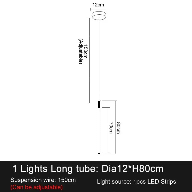 A sleek minimalist gold and white elegant led chandelier with cylindrical fixture and adjustable suspension for living room