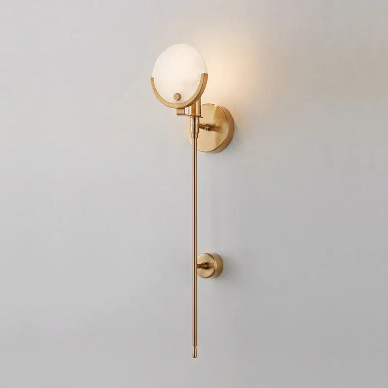Minimalist golden marble wall lamp with gold-toned sconce frosted glass globe and brass accents for bedroom decorbites wall lamp