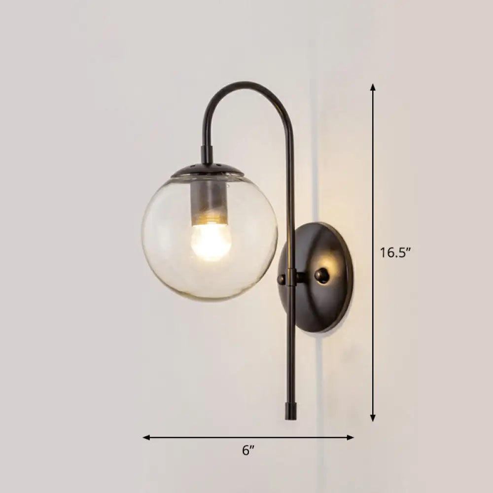 DecorBites™ DecorBites™ Minimalist Gooseneck Restaurant Wall Sconce with Glass Shade - 1-Light Metal Lighting Idea