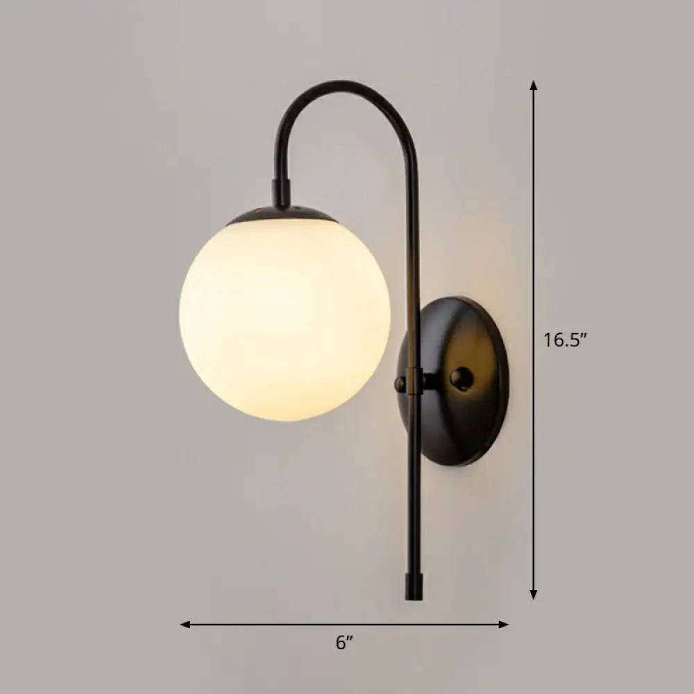 DecorBites™ DecorBites™ Minimalist Gooseneck Restaurant Wall Sconce with Glass Shade - 1-Light Metal Lighting Idea