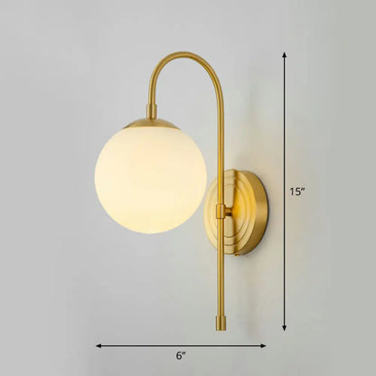 DecorBites™ DecorBites™ Minimalist Gooseneck Restaurant Wall Sconce with Glass Shade - 1-Light Metal Lighting Idea