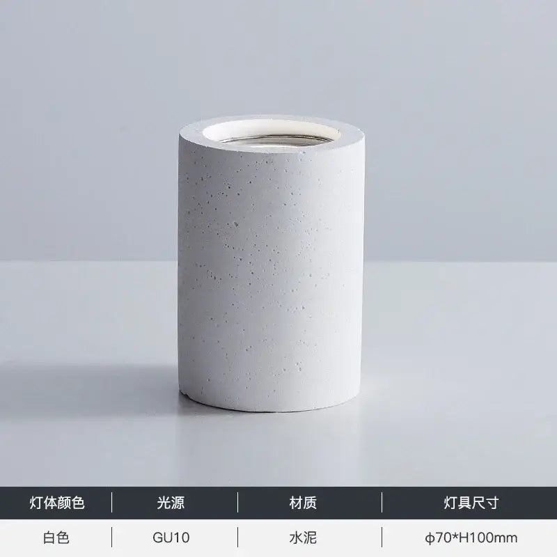 Minimalist gray decorbites cement led round cylindrical ceiling light with gu10 bulb for living room decorbites cement led