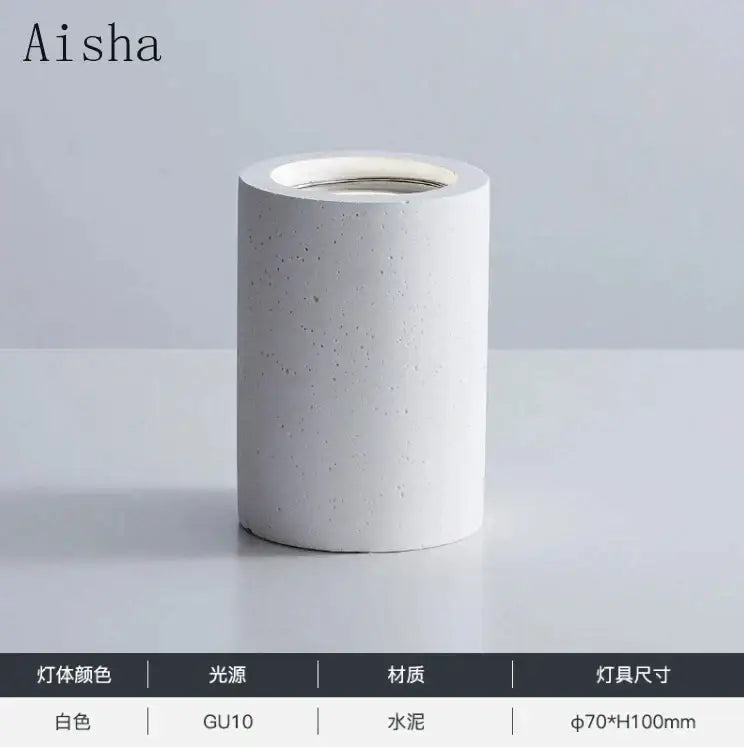 White cylindrical cement led round downlight with gu10 light source for minimalist ceiling light decorbites cement led