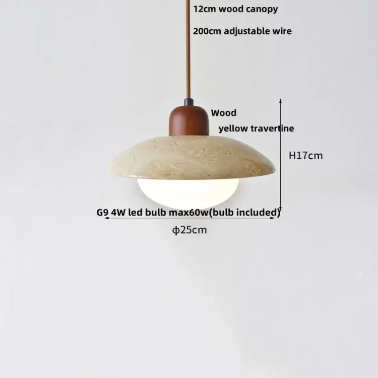 Minimalist gray concrete glass ball pendant light with 12cm brown wood canopy and yellow travertine shade for dining room decorbites glass ball pendant