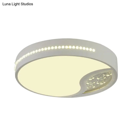 DecorBites™ DecorBites™ Minimalist Gray Drum Acrylic LED Ceiling Light for Bedroom - Flush Mount, 19.5"/31" Wide