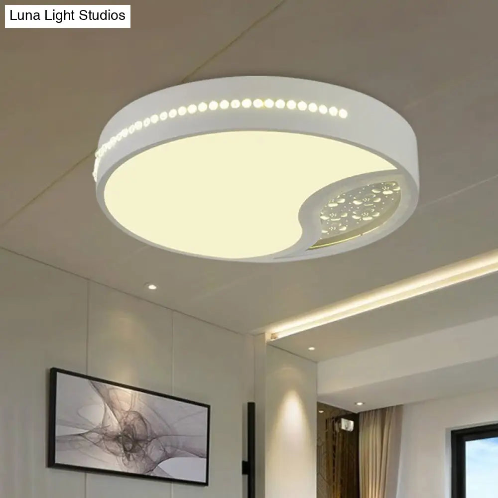DecorBites™ DecorBites™ Minimalist Gray Drum Acrylic LED Ceiling Light for Bedroom - Flush Mount, 19.5"/31" Wide