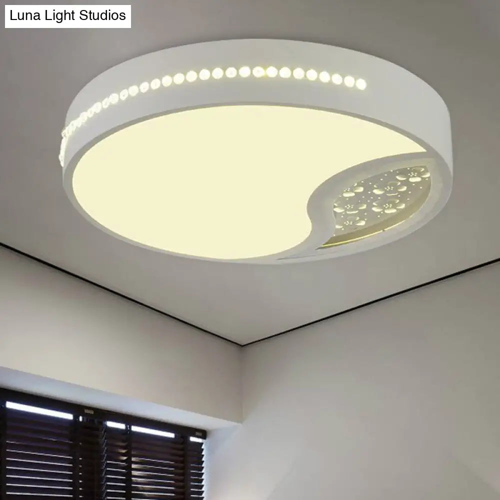 DecorBites™ DecorBites™ Minimalist Gray Drum Acrylic LED Ceiling Light for Bedroom - Flush Mount, 19.5"/31" Wide